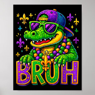 Poster Costume de Mardi Gras drôle Mardigator Alligator B