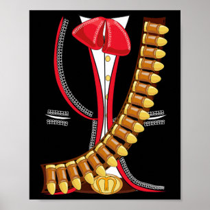 Poster Costume de Mariachi Charro Mexicain Cinco De Mayo