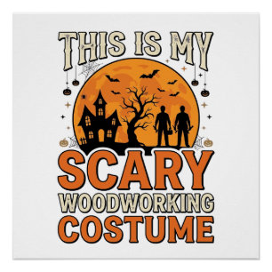 Poster Costume de menuiserie effrayant Halloween Design V