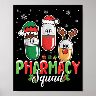 Poster Costume de Noël d'équipe de pharmacie Elfe Renne