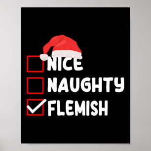 Poster Costume de Noël flamand Flandre drôle Flandre Noël