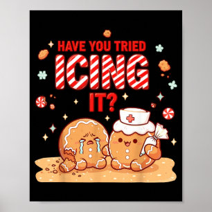 Poster Costume de Père Noël en pain d'épices infirmier, N