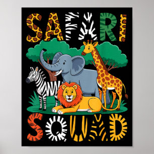 Poster Costume de safari drôle pour enfants hommes femmes