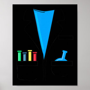 Poster Costume de scientifique fou Chimie Nerd Fun Scienc