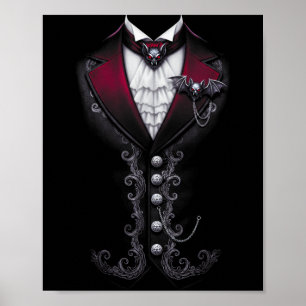 Poster Costume de smoking de vampire drôle d'Halloween