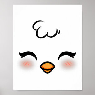 Poster Costume de visage de poussin de Pâques amusant Hal