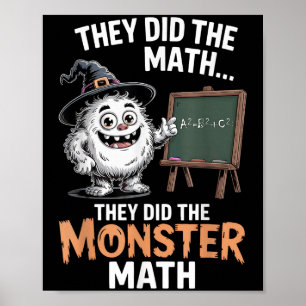 Poster Costume de Yéti Halloween de professeur de mathéma