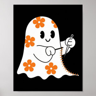 Poster Costume d'Halloween Coudre Fantôme Boo Drôle Coudr