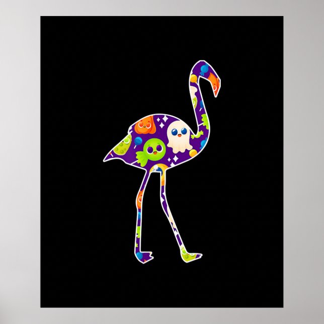 Poster Costume d'Halloween Flamant rose Fantôme Bonbon ca (Devant)