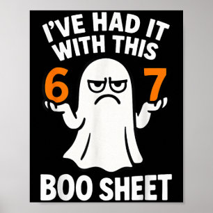 Poster Costume d'Halloween mème 6 7 Drôle de feuille de B