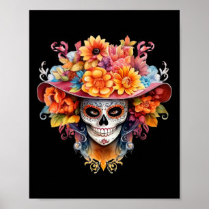 Poster Costume Dia De Los Muertos Jour Des Morts Crâne H