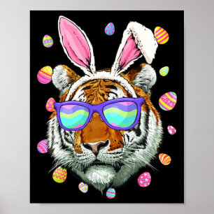 Poster Costume drôle de lapin aux oreilles de tigre Joyeu