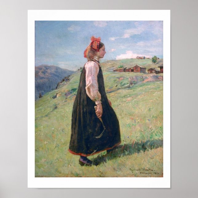 Poster Costume folklorique norvégien Budeia (Devant)