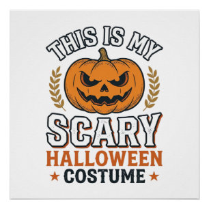 Poster Costume Halloween effrayant Citrouille Vecteur Vin