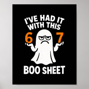 Poster Costume Halloween Mème 67 Six 7 Drôle Feuille de B
