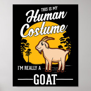 Poster Costume humain chèvre Halloween chèvre