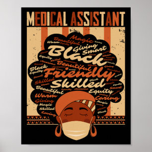 Poster Costume Médical Instantané Femme Afro Fière Histoi