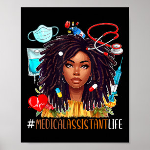Poster Costume Médicale Istant Afro Femme Fier Junetdix