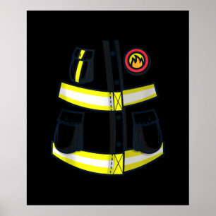 Poster Costume pompier Halloween