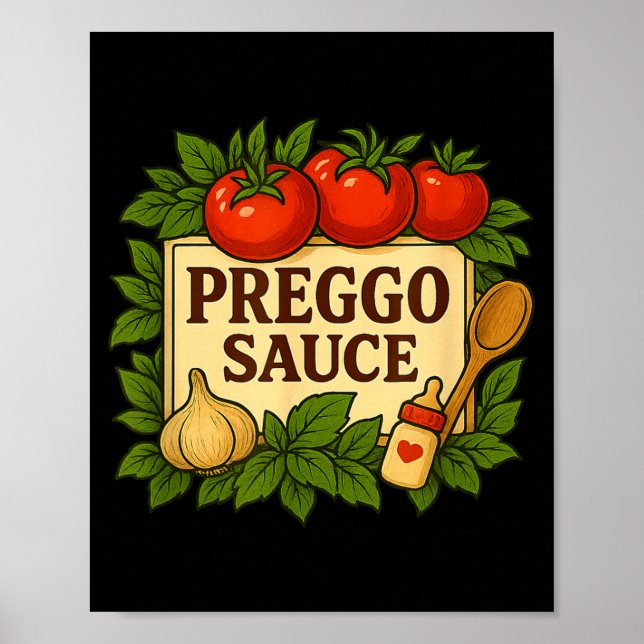 Poster Costume Sauce Preggo Annonce de Grossesse Drôle  (Devant)