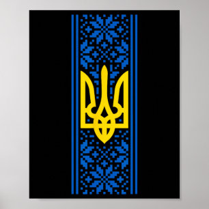 Poster Costume Trident Ukraine Vyshyvanka Président Zelen