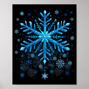 Poster Costumes de Noël flocon de neige bleu hiver Xmas h