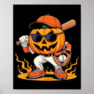 Poster Costumes d'Halloween de baseball effrayants pour h