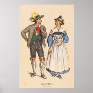 Poster Costumes ruraux allemands - Bavière Schliersee