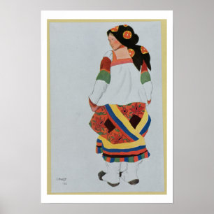 Poster Costumez la conception pour Girl rurale, 1922 (Li