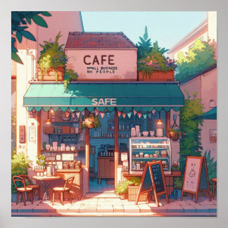 Poster Cosy Anime Cafe Art