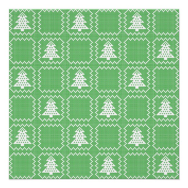 Poster Cosy sapin de Noël affreux pull à damiers motif (Devant)
