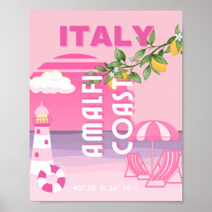 Poster Côte amalfitaine, Voyage Prépa, Rose