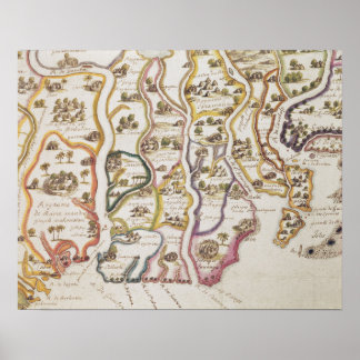 Poster Côte d'Afrique et fleuve Gambie | 1622