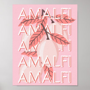 Poster Côte d'Amalfi, Italie Art de Voyage, Art de Voyage