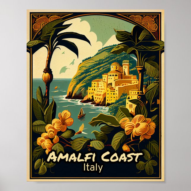 Poster Côte d'Amalfi Vintage (Devant)