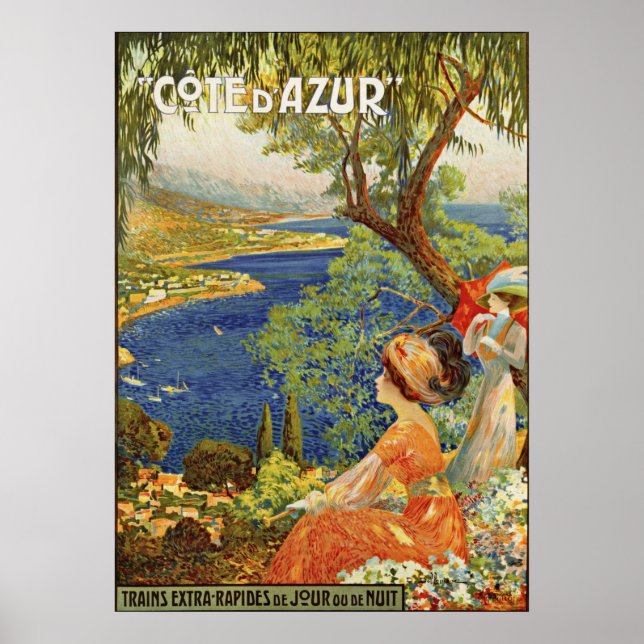 Poster Côte d'Azur vintage (Devant)