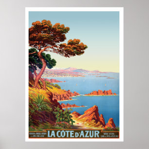 Poster Côte d'Azur, vue sur la Côte d'Azur