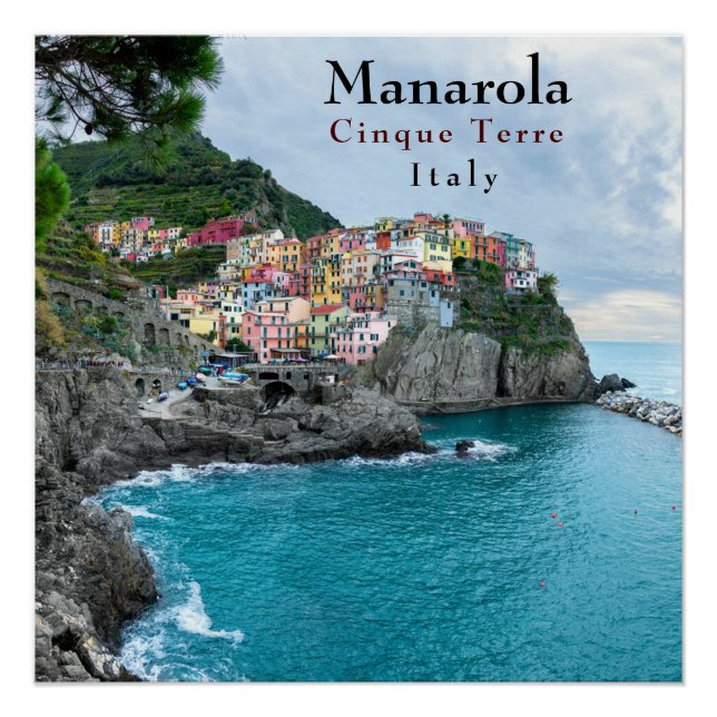 Poster Côte de la mer Cinque Terre Manarola Italie (Devant)