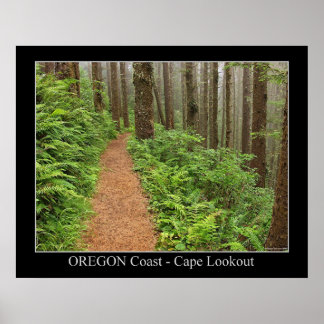 Poster Côte de l'Oregon - Cape Lookout
