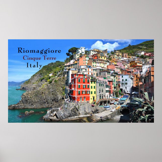 Poster Côte de mer Cinque Terre Riomaggiore Italie (Devant)
