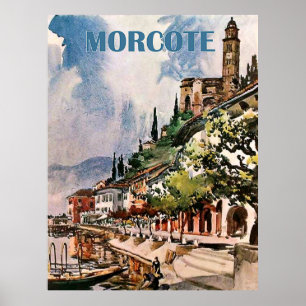 Poster Côte de Morcote, lac de Lugano, Suisse