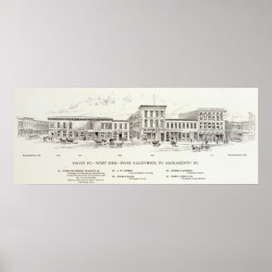 Poster Côté Ouest avant la Californie et Sacramento