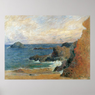 Poster Côte rocheuse de Paul Gauguin, Impressionnisme vin