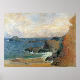 Poster Côte rocheuse de Paul Gauguin, Impressionnisme vin