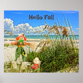 Poster Côte Sanibel Island Floride Plage & Scarecrow