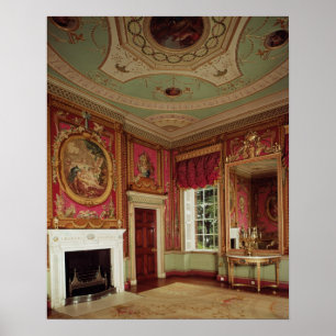 Poster Côté-table, verre de pilier et cheminée par Adam