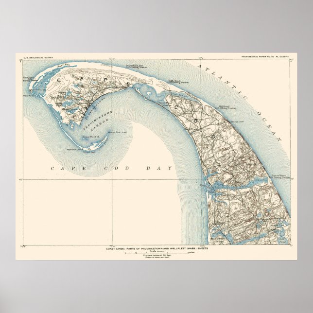 Poster Côtes Provincetown Truro et Wellfleet (Devant)