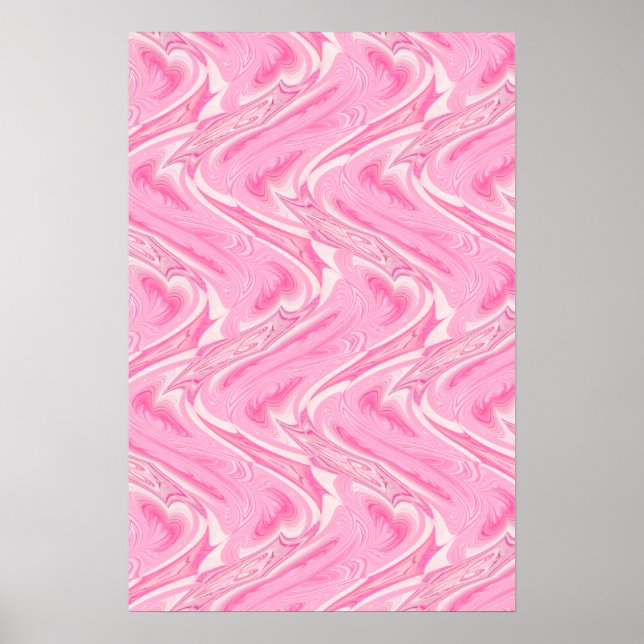 Poster Coton Candy rose Abstrait (Devant)