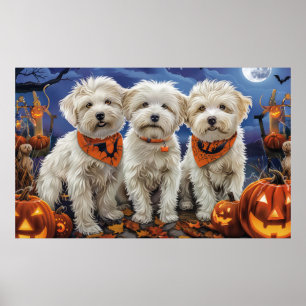 Poster Coton De Tulear Halloween Épouvante