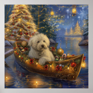 Poster Coton De Tulear Voyage de Noël Festif